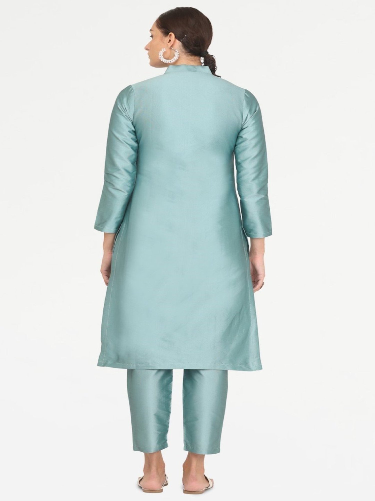 Kaanchie Nanggia Blue Taffeta Jacket with Pant