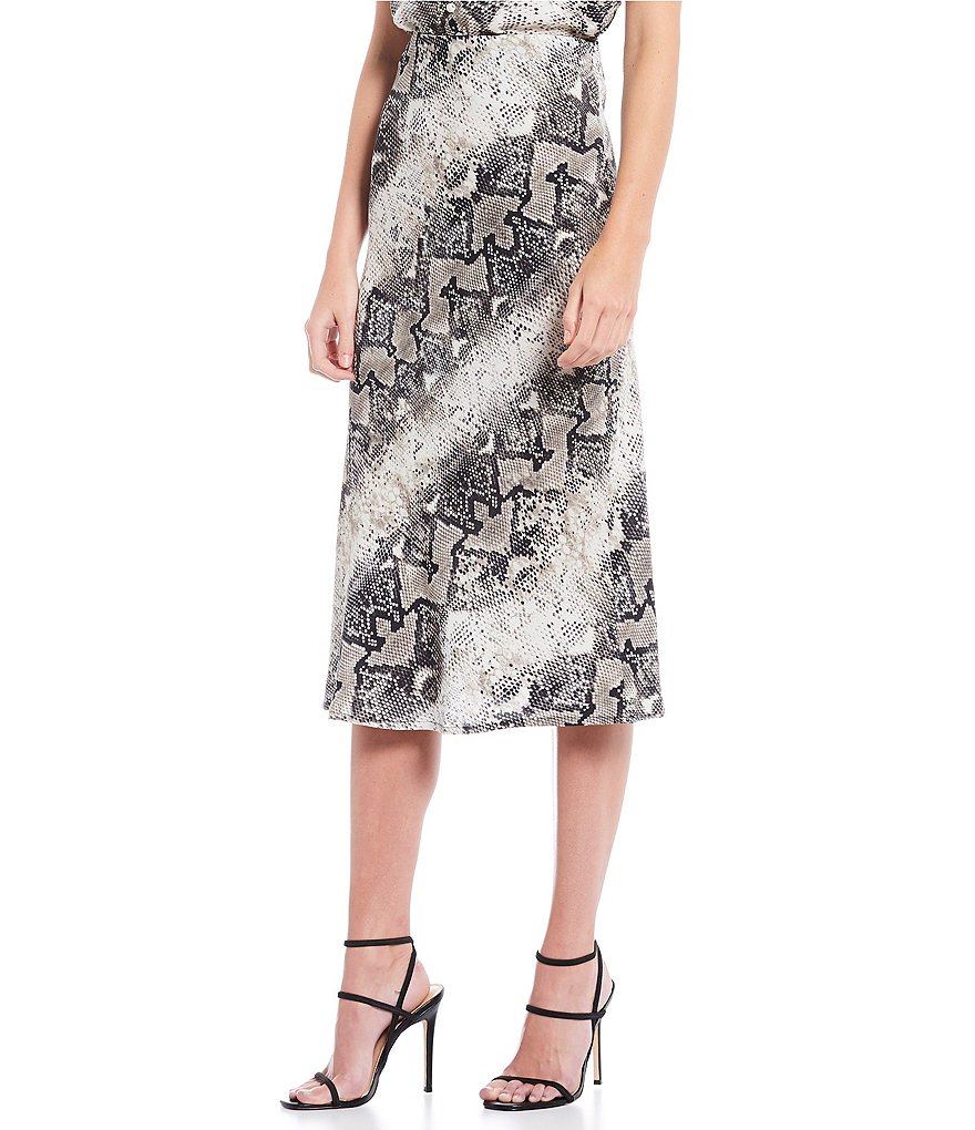 Sanctuary Everyday Snakeskin Print Midi Skirt