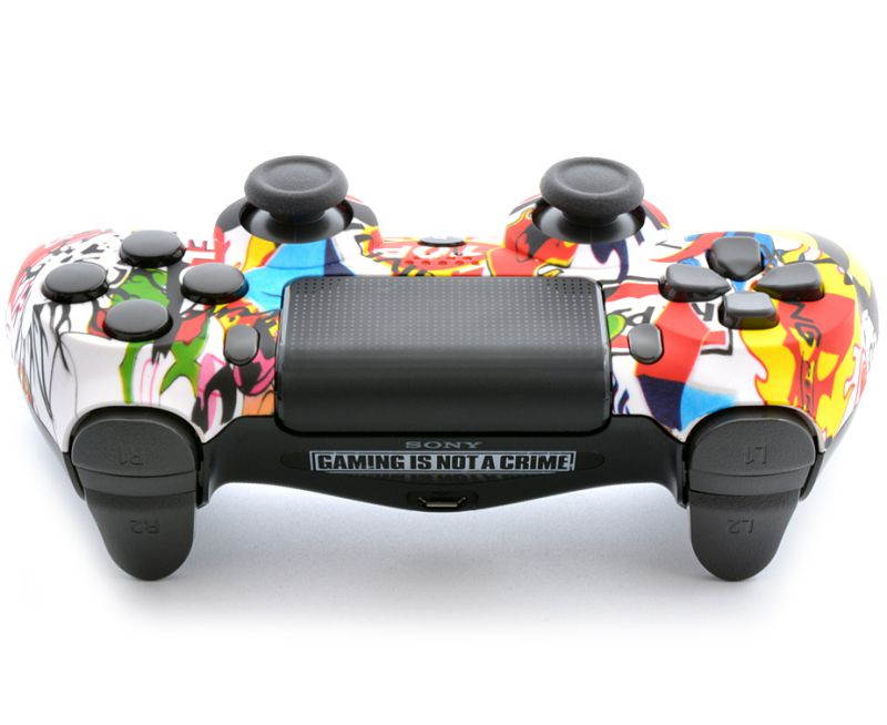 "Soft Touch Sticker Bomb" Ps4 PRO Rapid Fire Custom Modded Controller 40 Mods for COD BO3, Infinite Warfare, Destiny, Quick Scope Auto Run Sniper Breath & More with Custom Lightbar (CUH-ZCT2U)