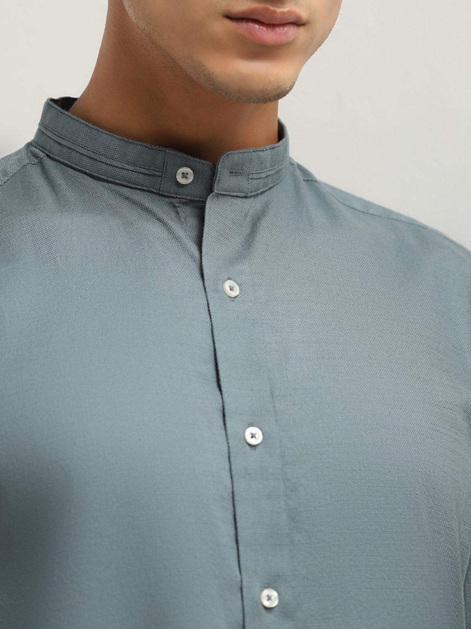 Ascot by Westside Teal Relaxed Fit Solid Shirt