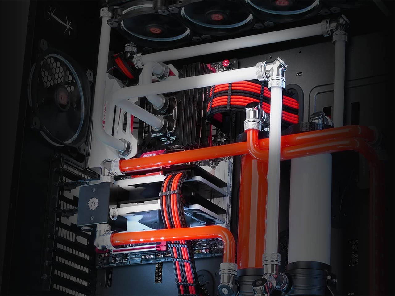 Vicabo QH-LU-025 11.81 in. Braided ATX Sleeved Cable Extension Power Supply Cable Kit PSU Connectors, 24 Pin ATX, 4+4 Pin EPS, 8-pin PCI-E, 6-pin PCI-E with Combs (Black & White)