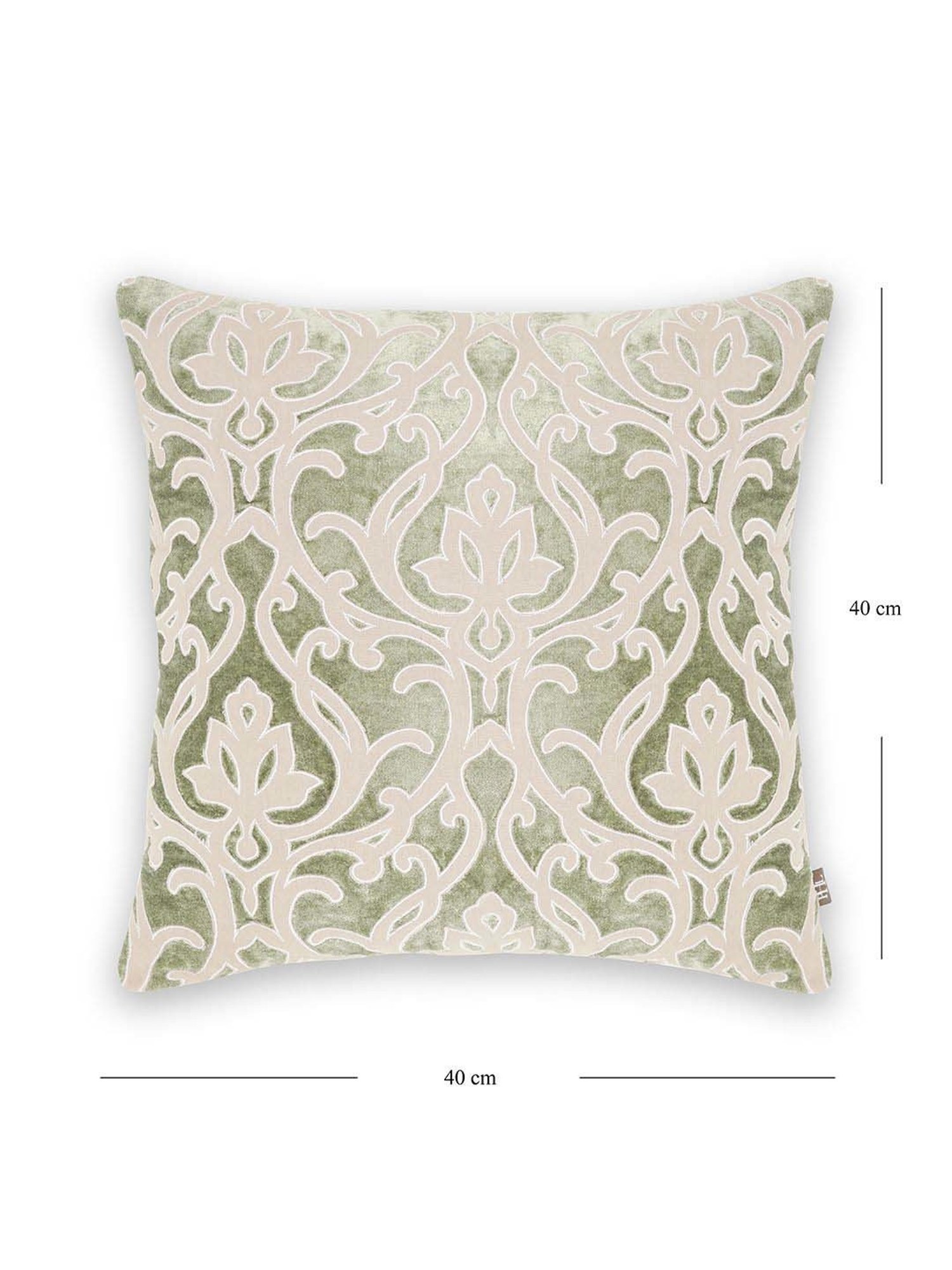 Pure Home and Living Green Cotton Patch Work Square Cushion Cover