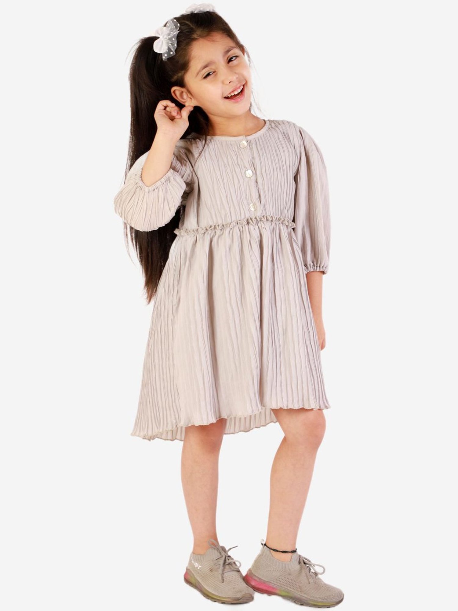 KidsDew Grey Regular Fit Dress