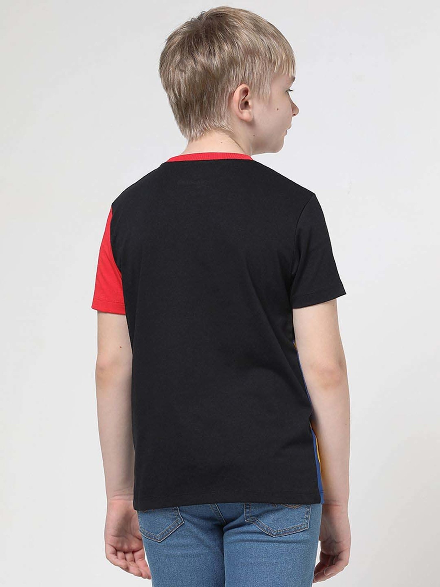 Jack & Jones Junior Black Cotton Printed T-Shirt