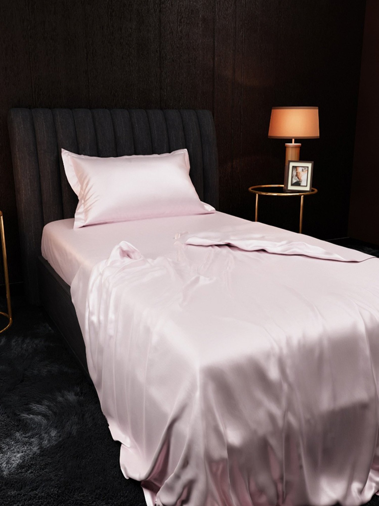 Stoa Paris Date Night Collection Pink 300 TC Polyester Single Bedsheet with Pillow Cover