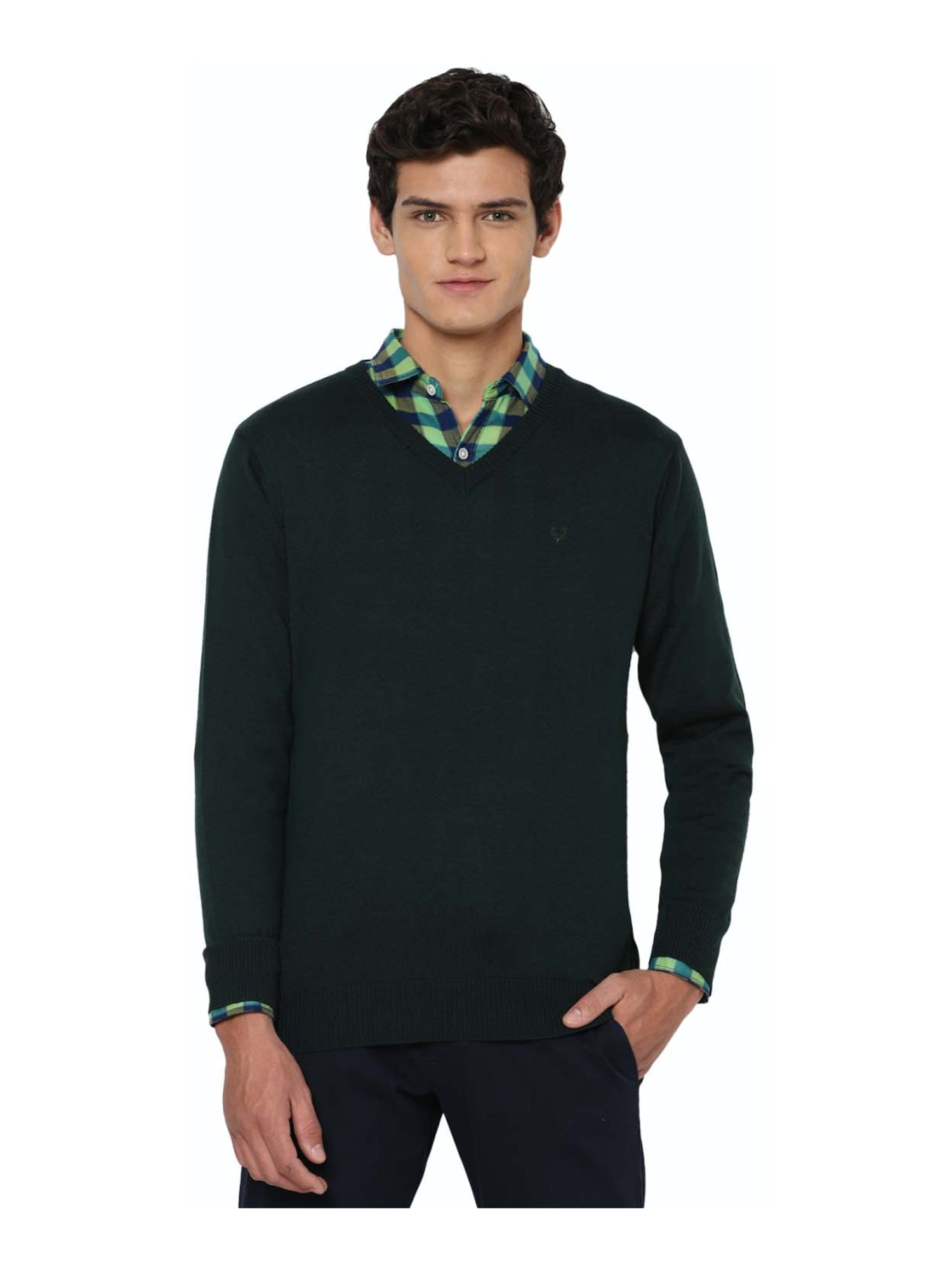 Allen Solly Green Regular Fit Sweater