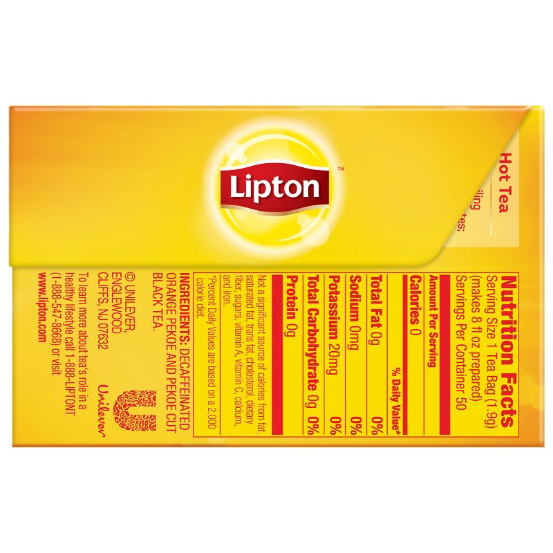 Lipton Decaffeinated Black Tea Bags - 50ct