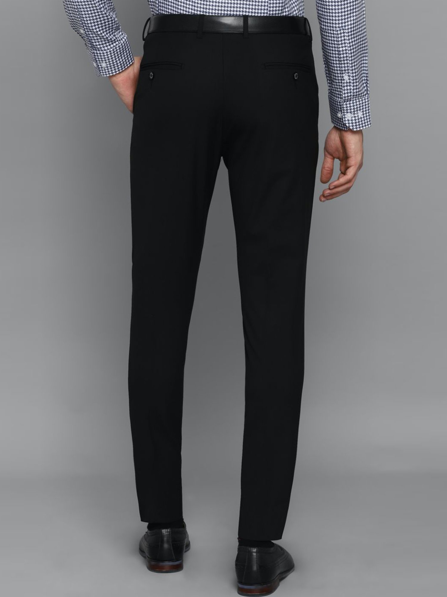 Louis Philippe Black Regular Fit Trousers