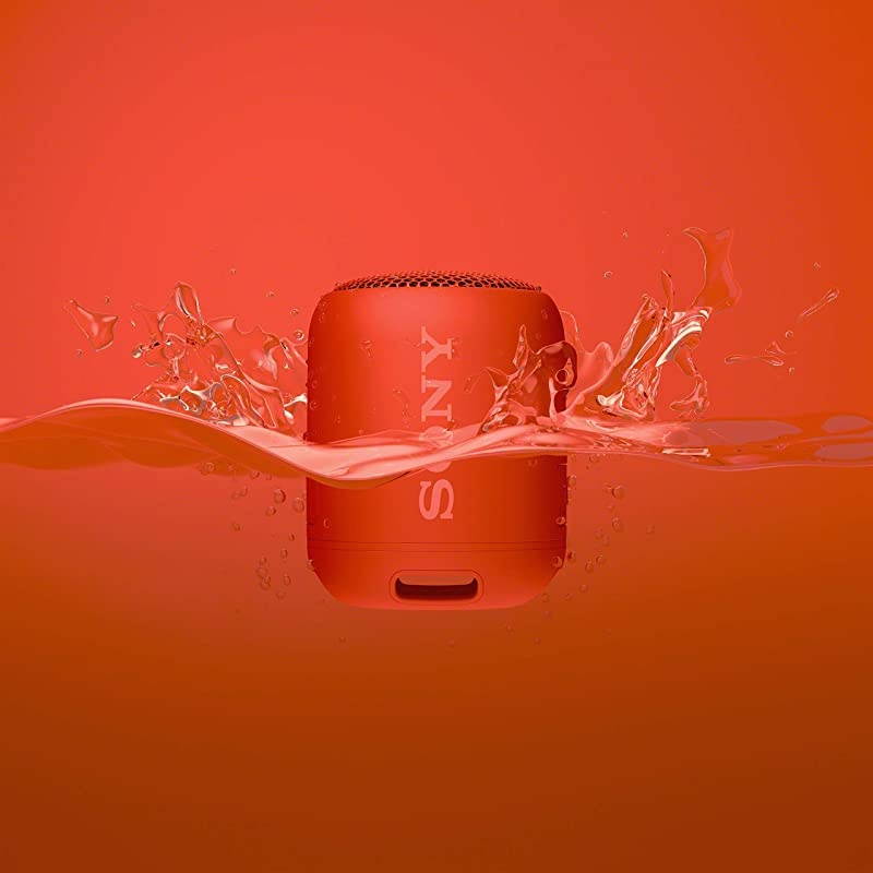 SRS-XB12 Mini Bluetooth Speaker Loud Extra Bass Portable Wireless Speaker with Bluetooth -Loud Audio for Phone Calls- Small Waterproof and Dustproof Travel Music Speakers Red SRS-XB12/R