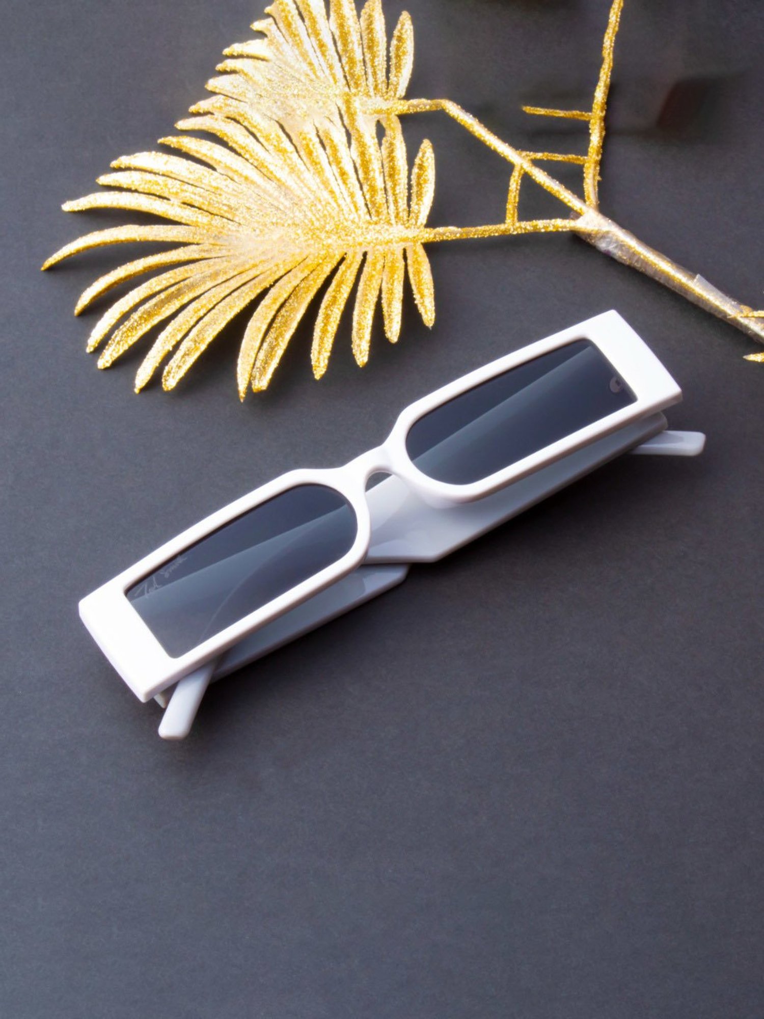 Ted Smith Grey Rectangular UV Protection Unisex Sunglasses