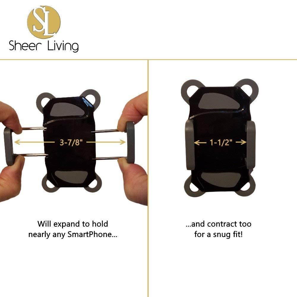 Stroller Cell Phone Holder Mount-Universal Clamp, Also for Bike, Boat, Golf and Grocery Cart, Fits iPhone X, 8 | 8 Plus, 7 | 7 Plus, iPhone 6s | 6s Plus, Galaxy S7, S6, S5, Adjustable