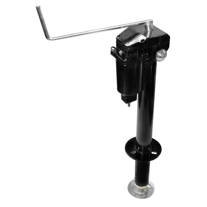 Quick Products JQ-3000 2.25 Inch Water Resistant 3,250 Pounds Electric Tongue Jack with Dual LED Work Lights and Manual Crank Override