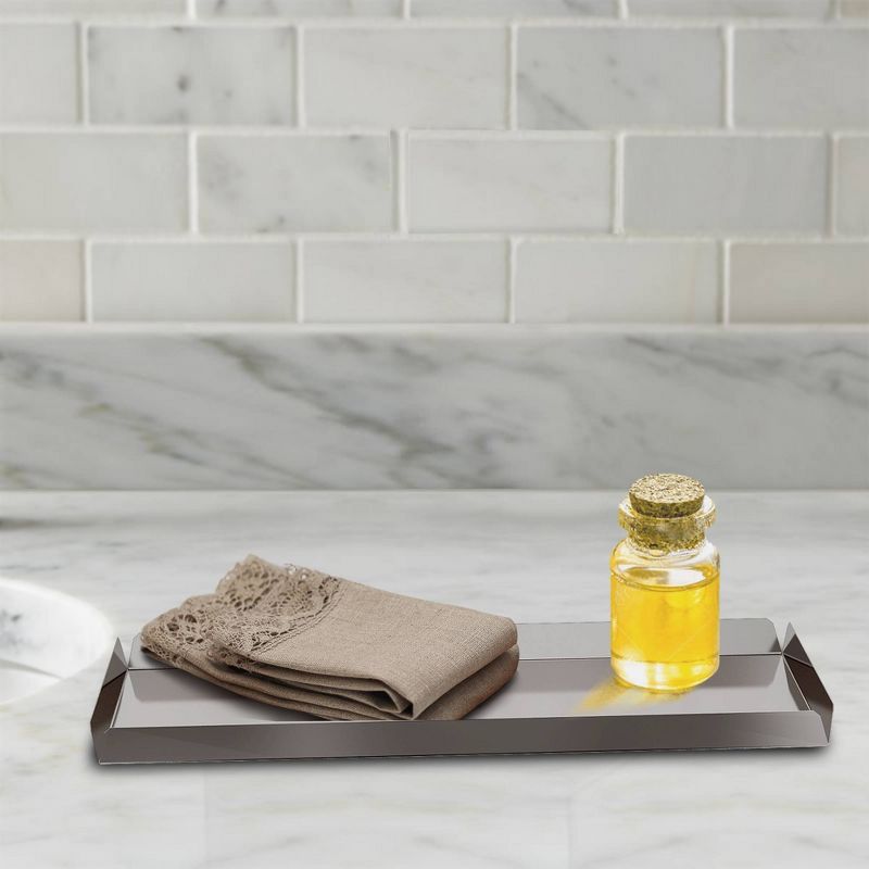 8pc Gloss Bath Accessory Set for Vanity Counter Tops Silver - Nu Steel