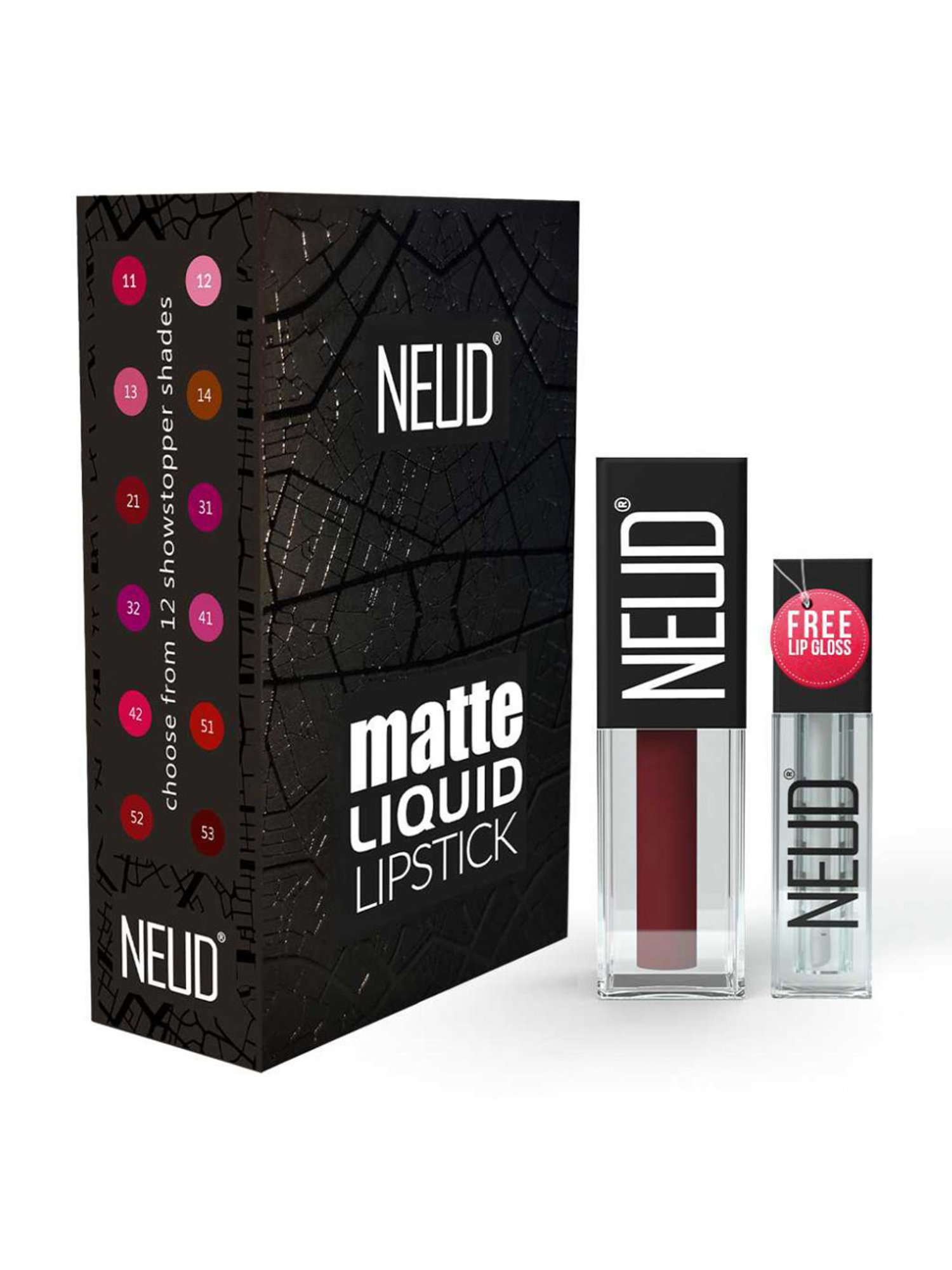Neud Matte Liquid Lipstick Combo Mocha Brownie & Hottie Crush with Two Lip Gloss Free