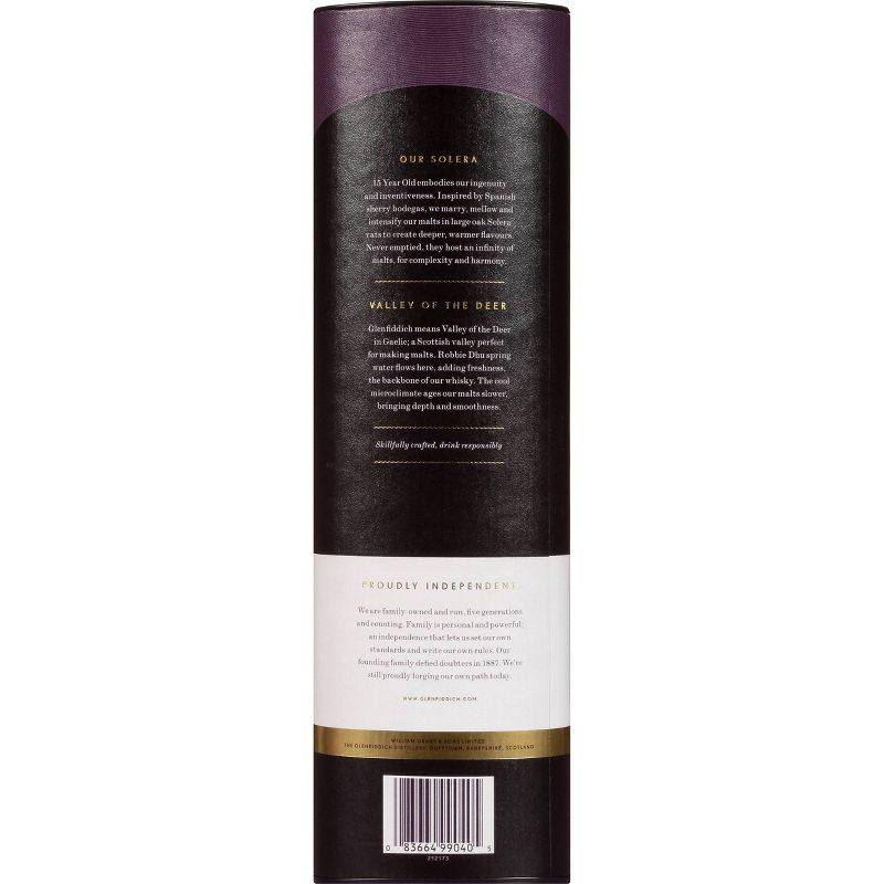 Glenfiddich 15yr Solera Reserve Single Malt Scotch Whisky - 750ml Bottle