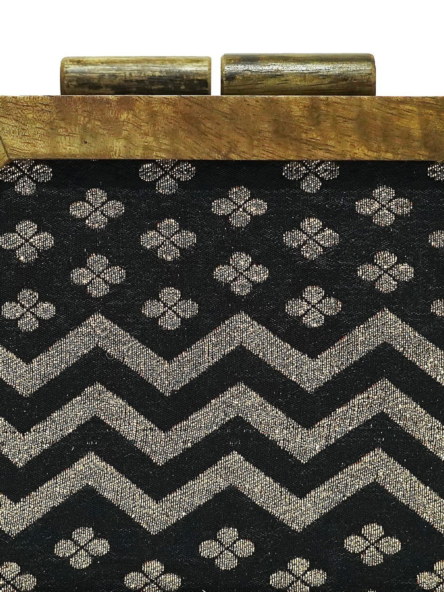 Horra Black Embellished Clutch