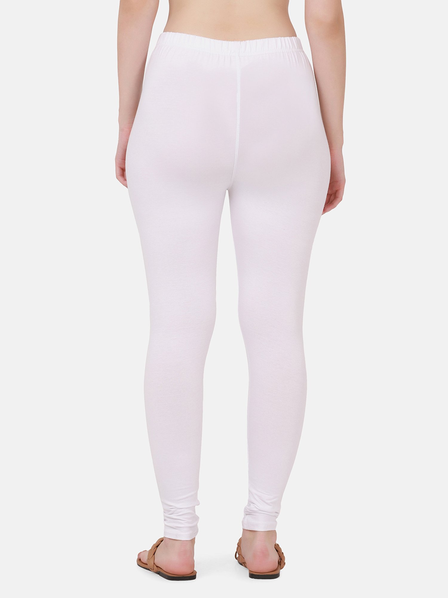 BUYNEWTREND Blue & White Cotton Leggings - Pack Of 2