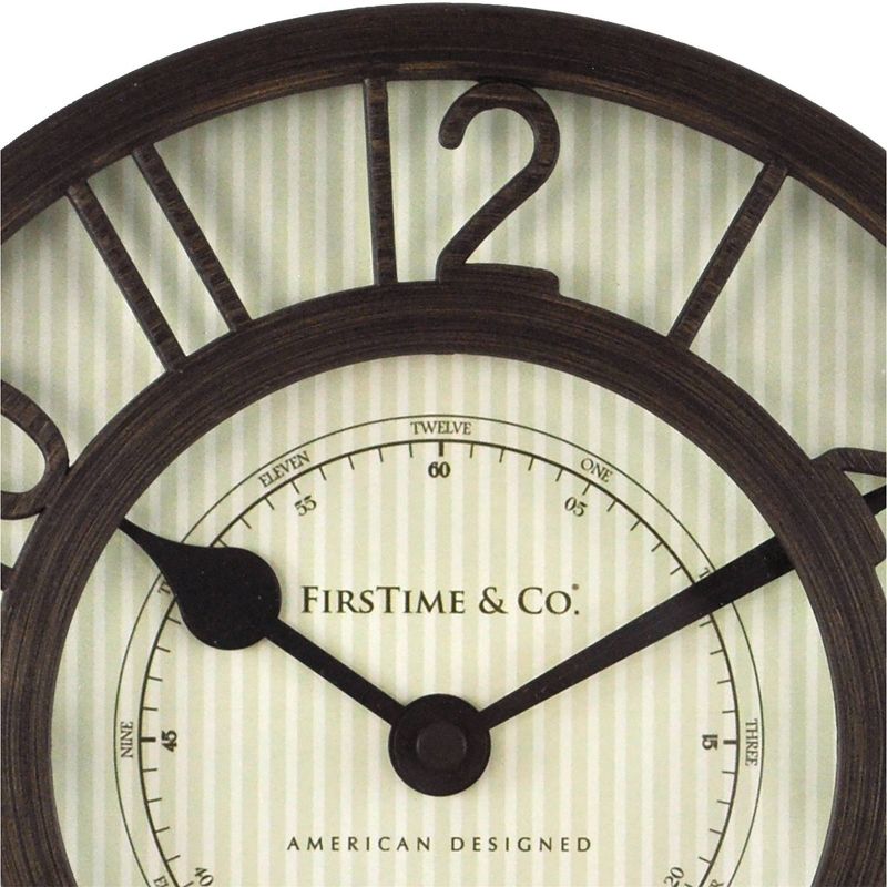 8" Raised Farmhouse Number Wall Clock Brown - FirsTime & Co.