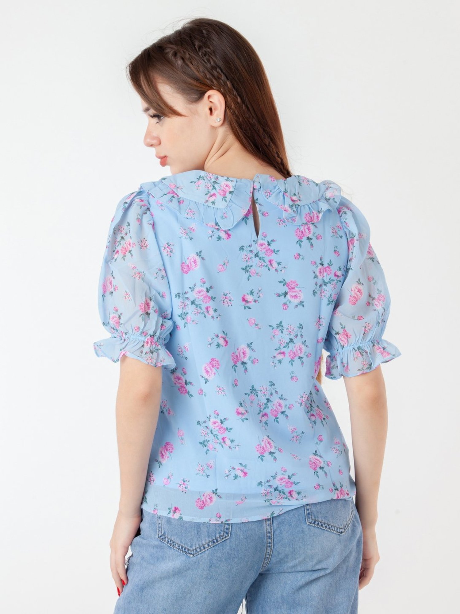 Zink London Blue Printed Top