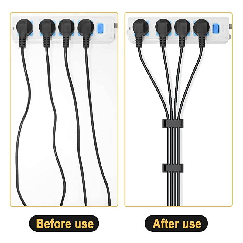 50 Pack Cable Clips Strong Adhesive Pad Wire Holders Cable Organizers Wire Management Multipurpose Wire Clamps for TV Computer Laptop Ethernet Cable Desktop Home Office