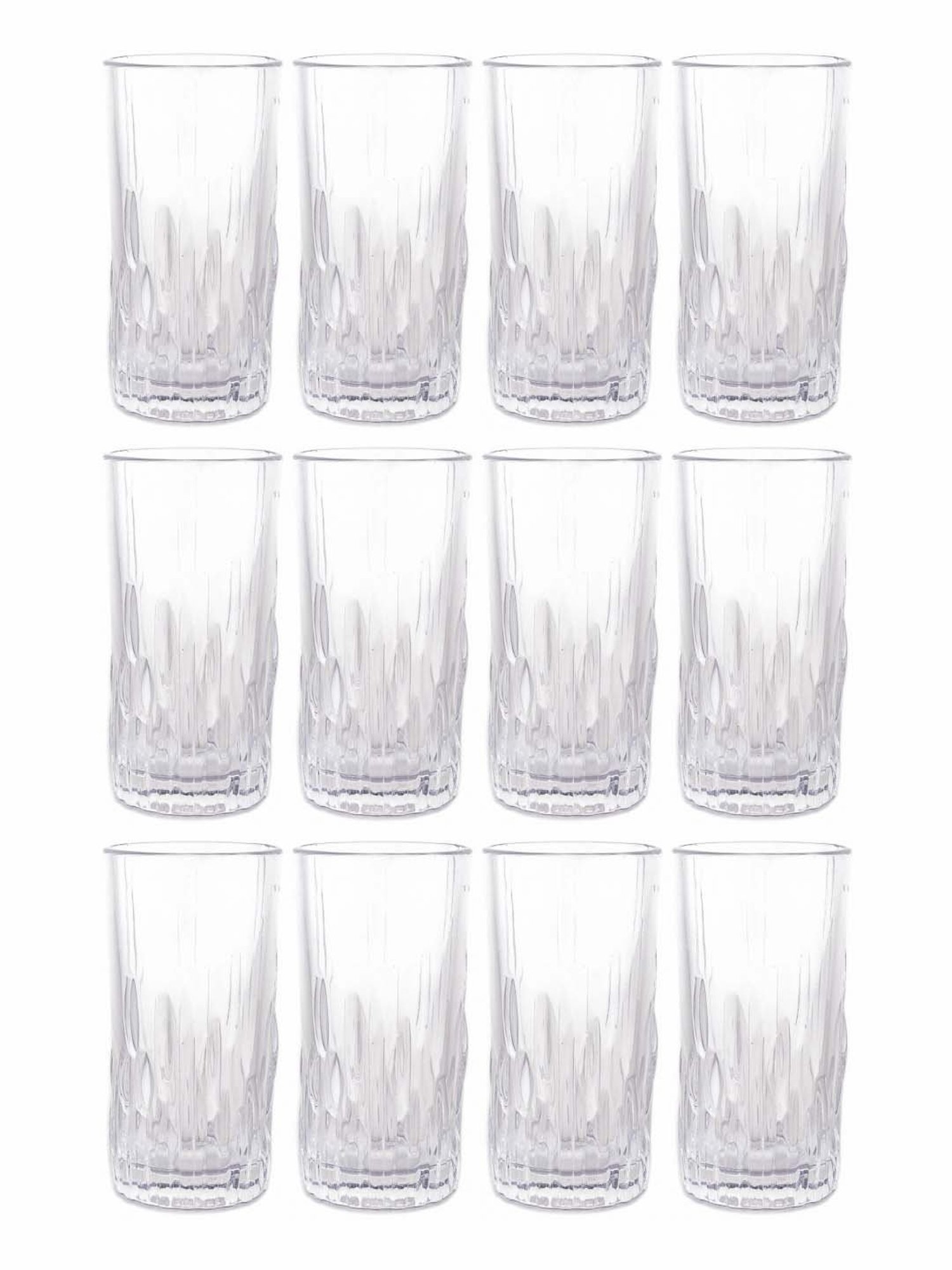 ROXX Volvic Transparent Glass Drinking Glasses (260 ml) - Set of 12