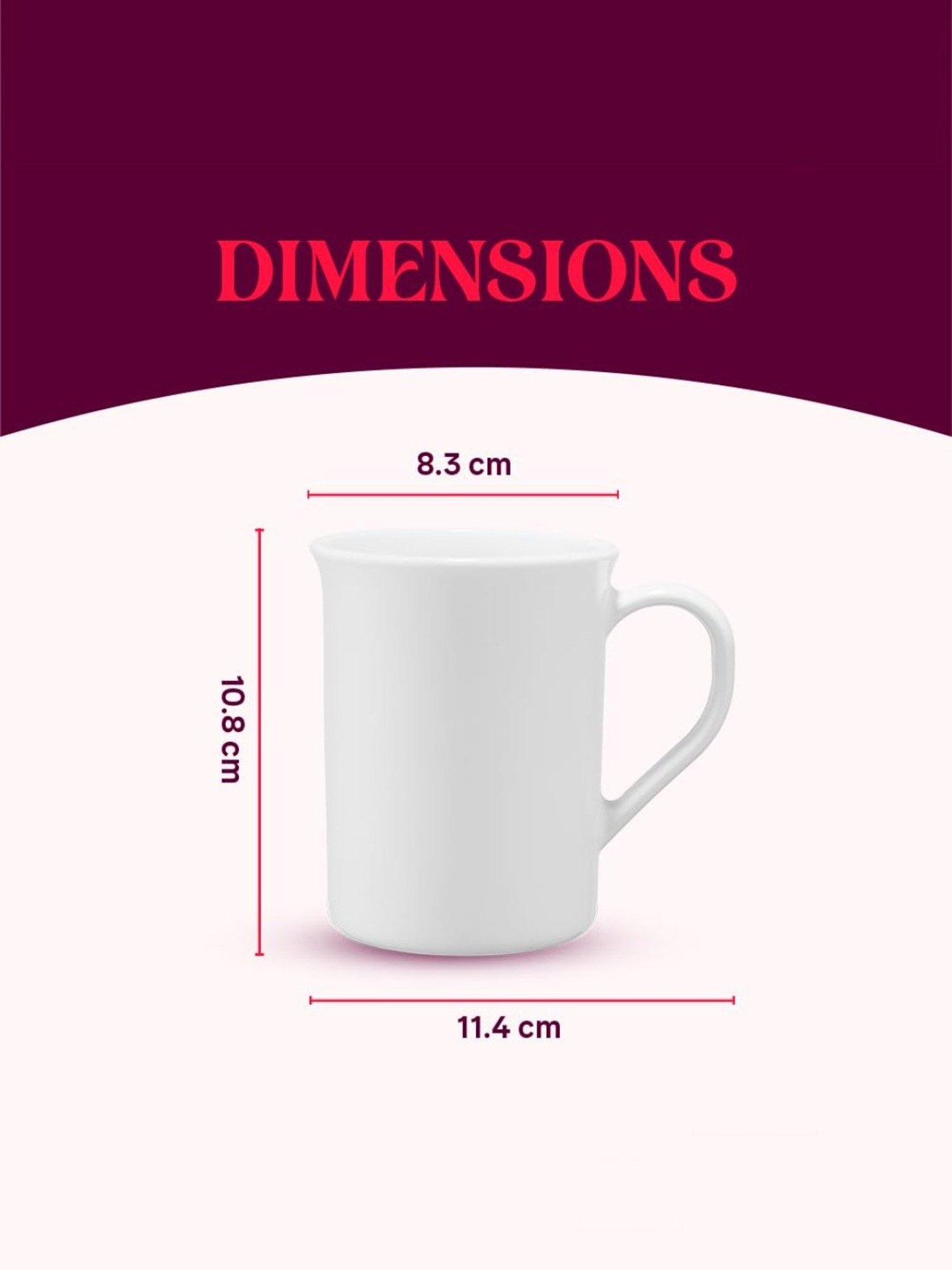 Larah by Borosil White Ceramic Opalware Mug 350ml