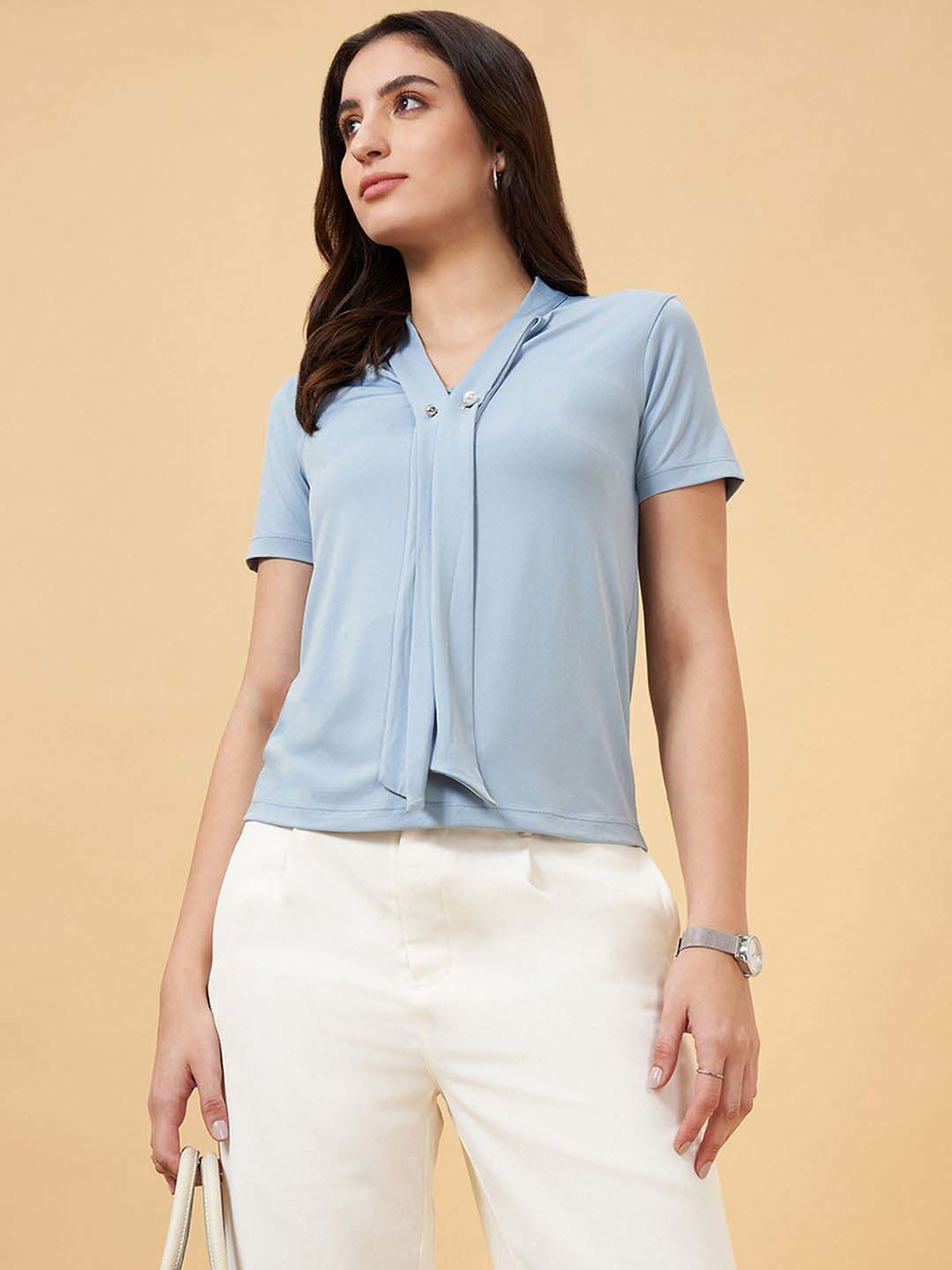 Annabelle by Pantaloons Blue Plain Top