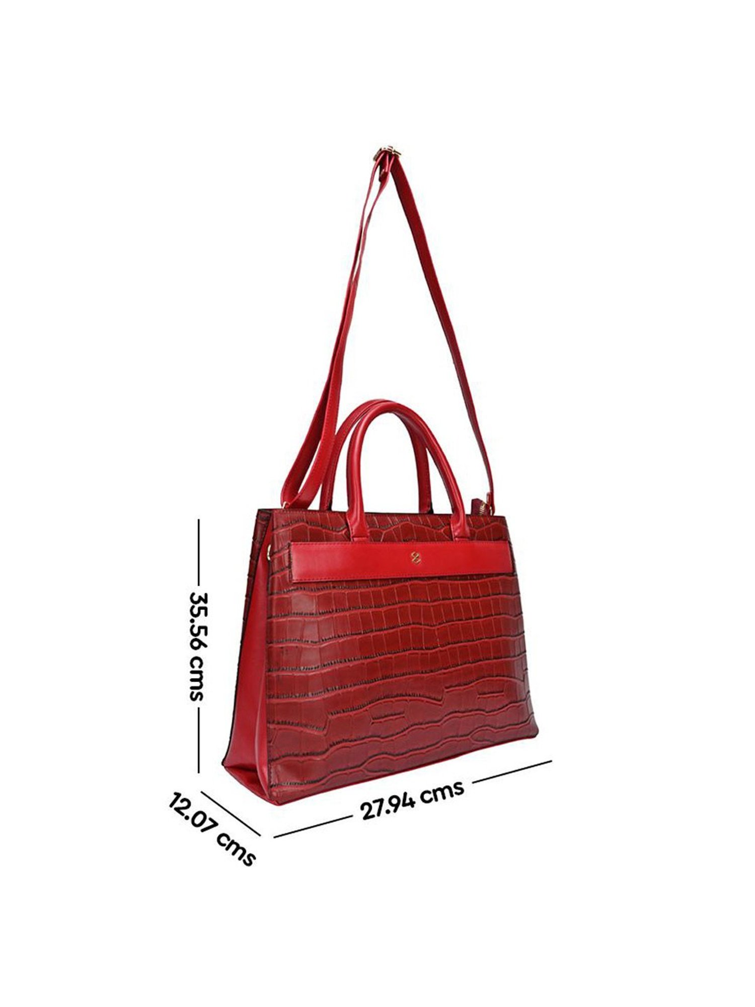 Horra Red Textured Handbag