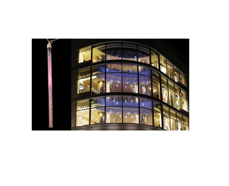 J. Hofert Co 48ct LED Dripping Icicle Tube Christmas String Lights White Wire - Red