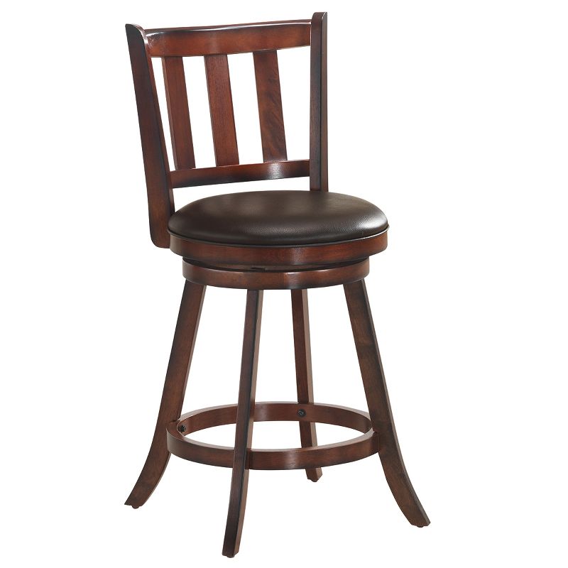 Costway Set of 2 25'' Swivel Bar stool Leather Padded Dining Kitchen Pub Bistro Chair High Back