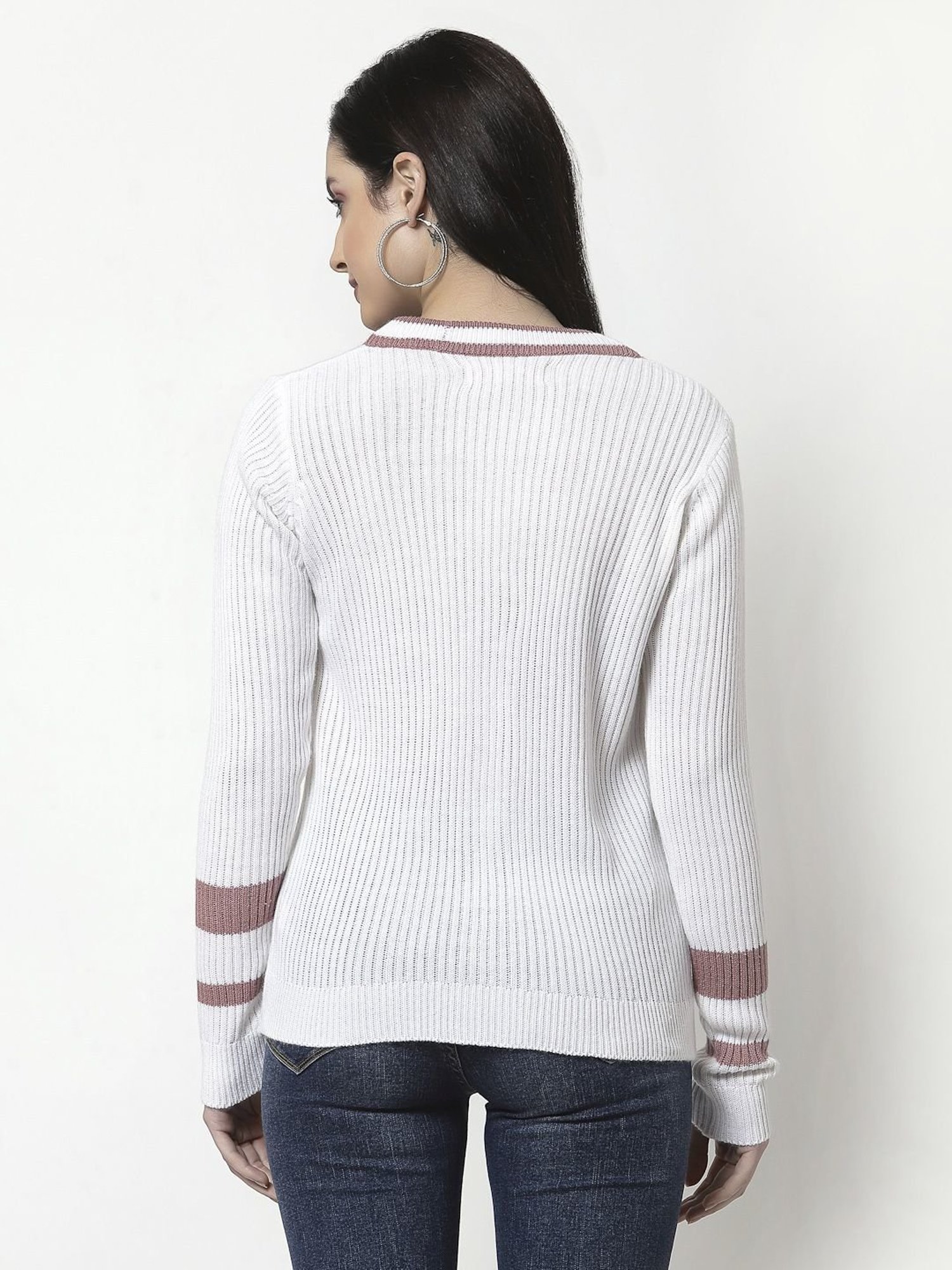 Club York White Regular Fit Cardigan