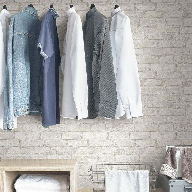 Brewster Denver Brick Peel & Stick Wallpaper White