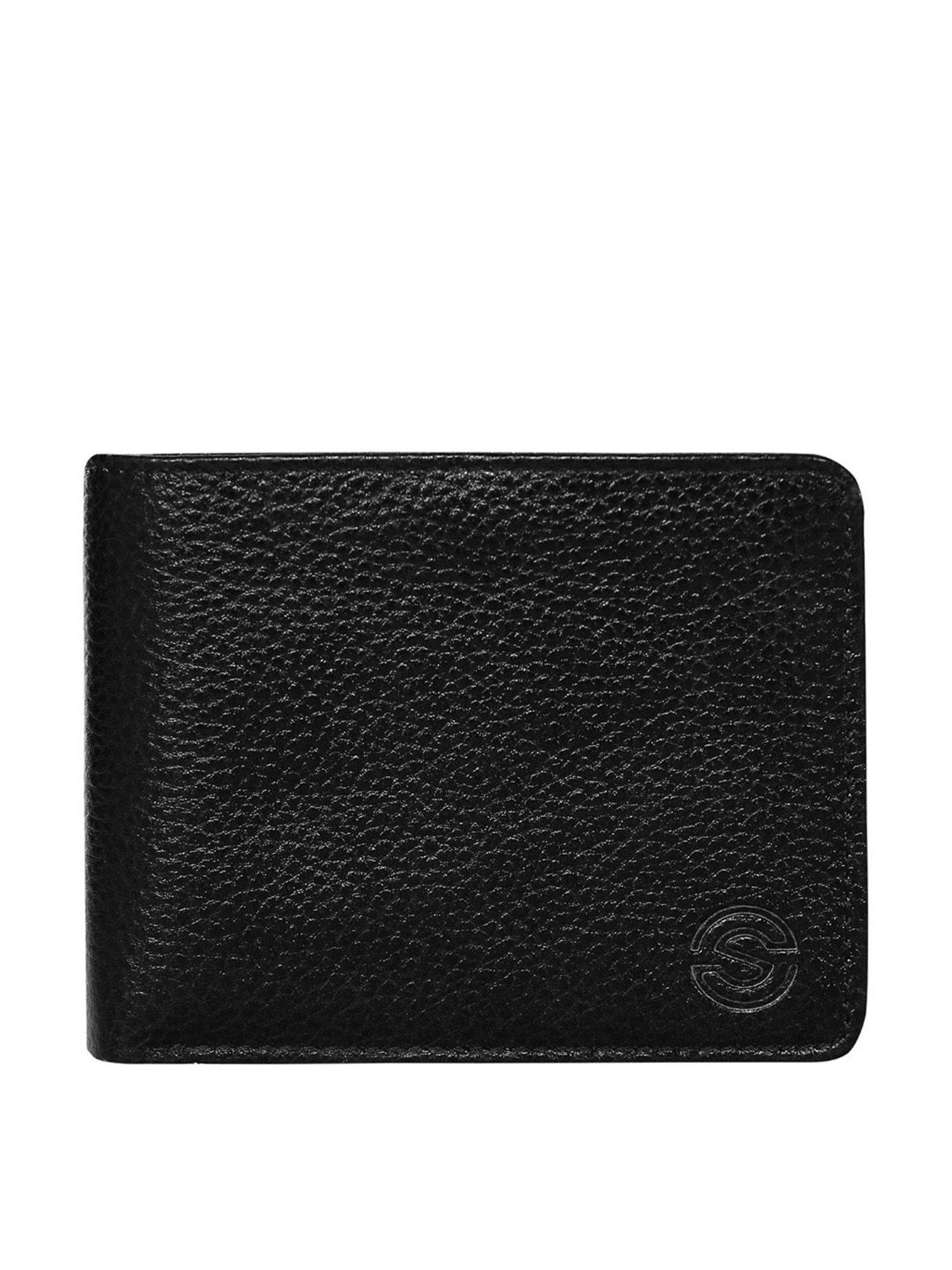 SCHARF Black Leather Reversible Belt With Wallet for Men