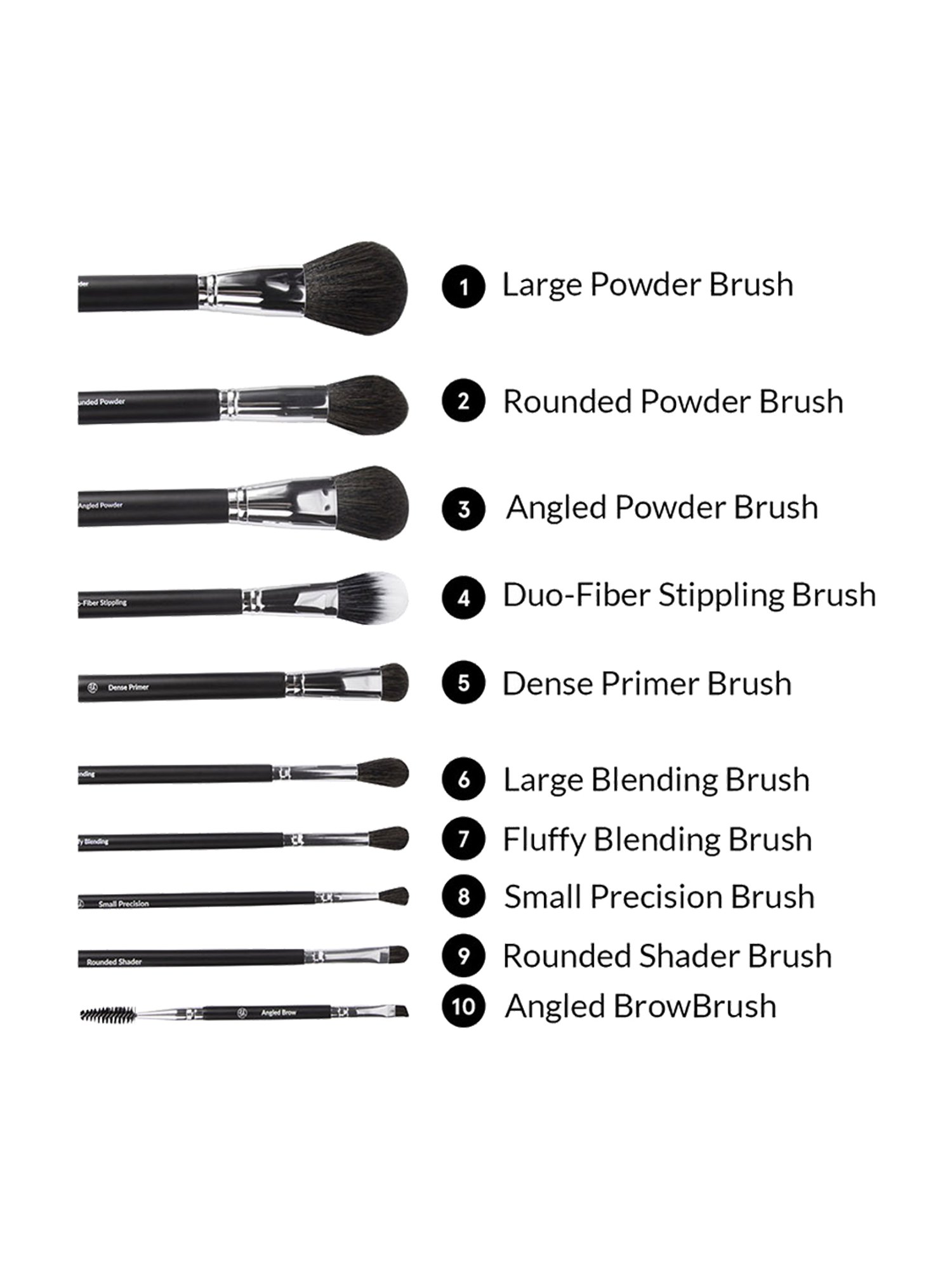 Bh Cosmetics Ultimate Essentials Face & Eye Brush Set with Bag