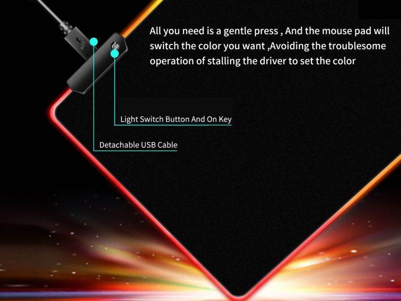 Litidol Large Size RGB Gaming Mouse Pad-Led Mouse Pad With Soft Non-Slip Rubber Base Thick Fabric Surface For Computer Keyboard And Mouse Pad Suitable For Macbook, Pc, Laptop, Desk