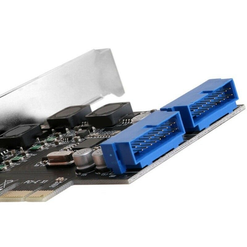 2 Ports PCI-E to USB 3.0 HUB PCI Express Expansion 19pin Header Card Adapter