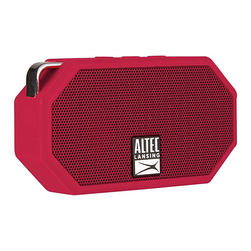IMW257DR Mini H2O Wireless Bluetooth Waterproof Speaker Floating IP67 Waterproof Boat Hiking Golf Cart ATV Utv Lightweight 6Hour Battery Life Red 225 x 100 x 413 inches