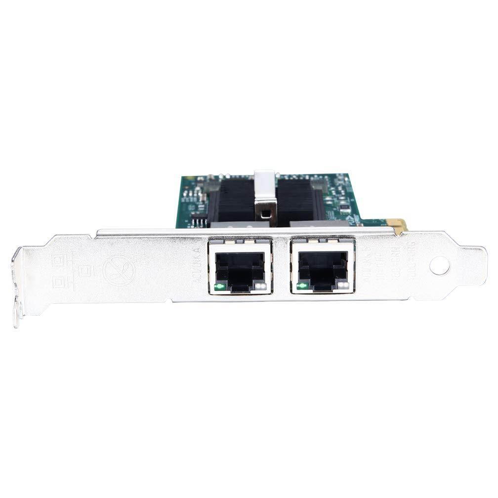 1G Gigabit Ethernet Converged Network Adapter, Compatible Intel 82576 Dual RJ45 Port, PCI Express 2.0 X1, NIC Card for Desktop PC