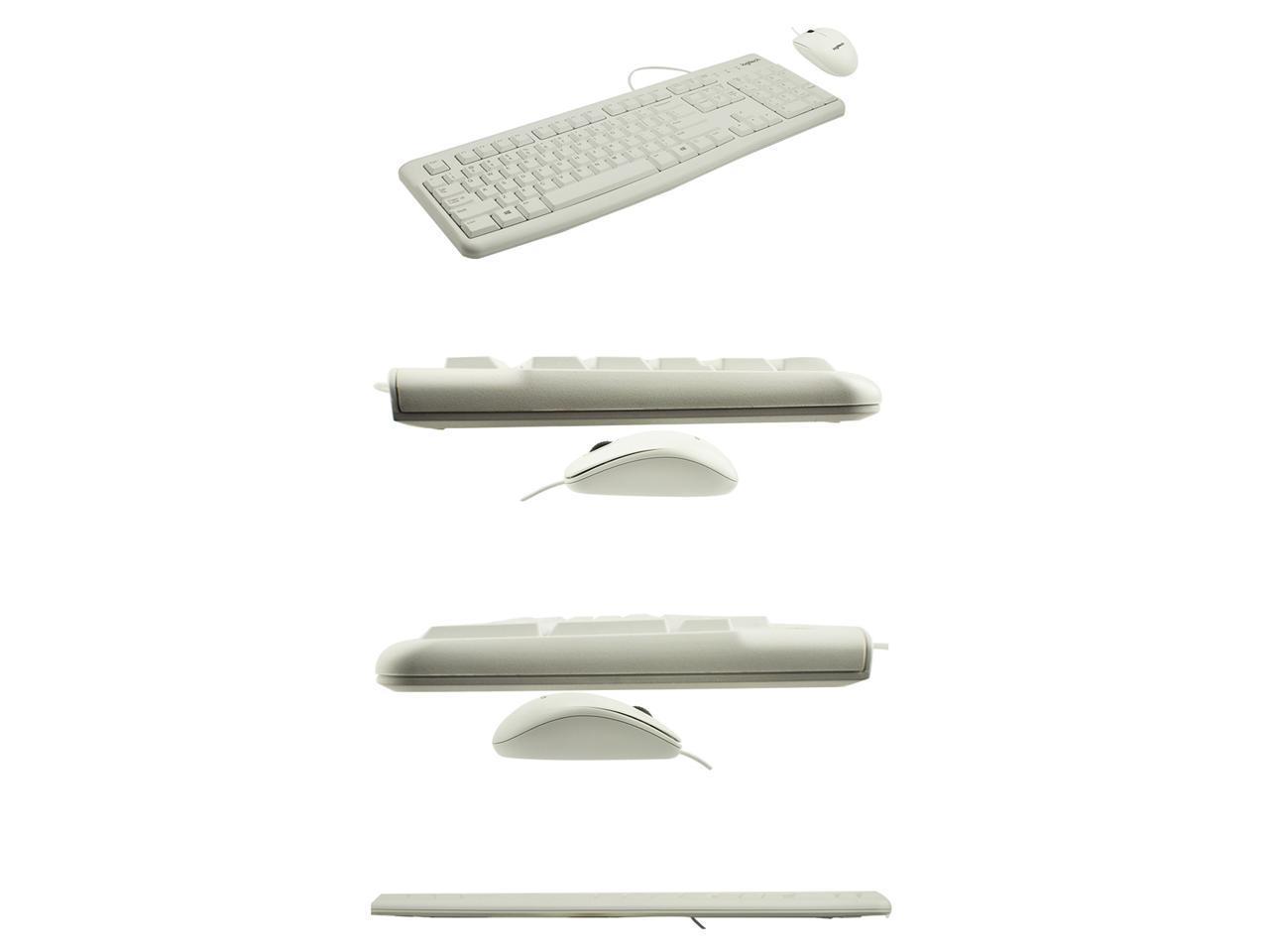 Logitech MK120 USB Wired Desktop Keyboard & Mouse Combo White