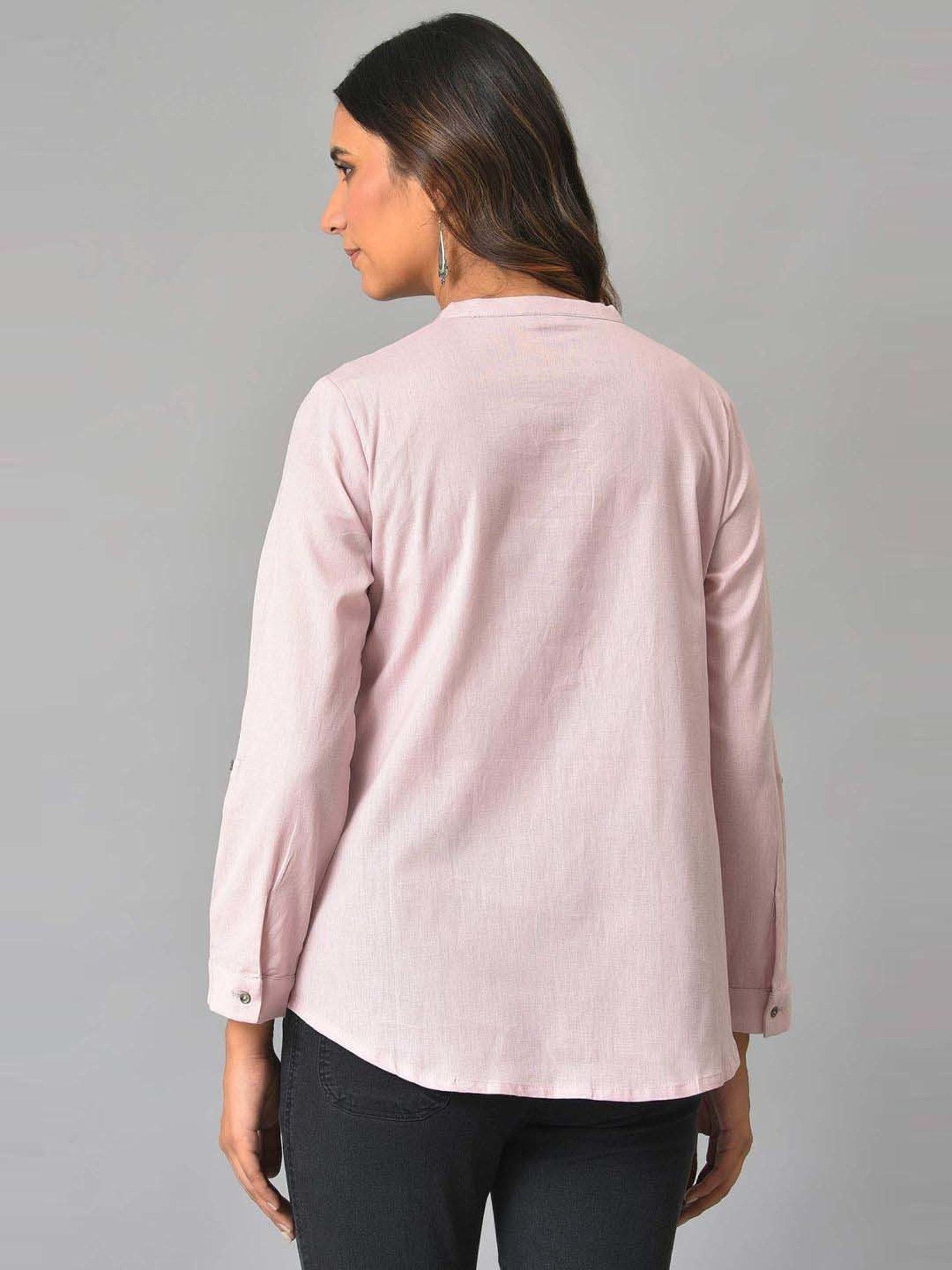 W Lilac Cotton Regular Fit Shirt