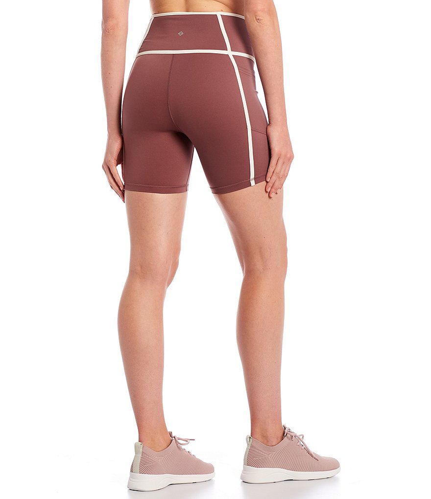 Antonio Melani Active Reaction High Waist Contrast Trim 6#double; Pull-On Biker Shorts