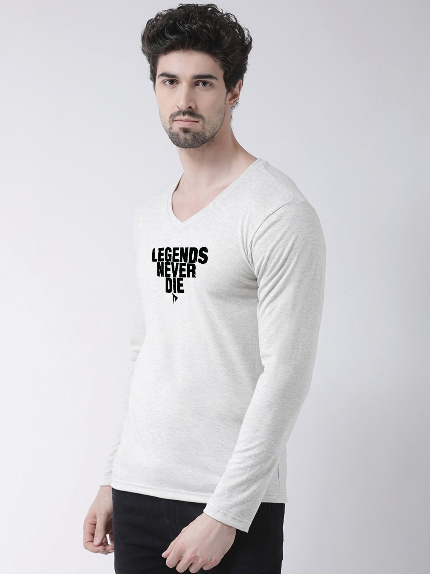 Friskers Grey Cotton Slim Fit Printed T-Shirt