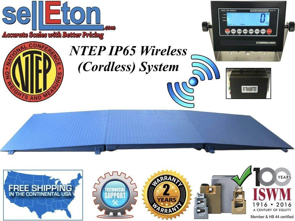 NTEP Floor scale 48" x 60" (4' x 5') Wireless Cordless 2 ramp 10000 lbs x 2 lb