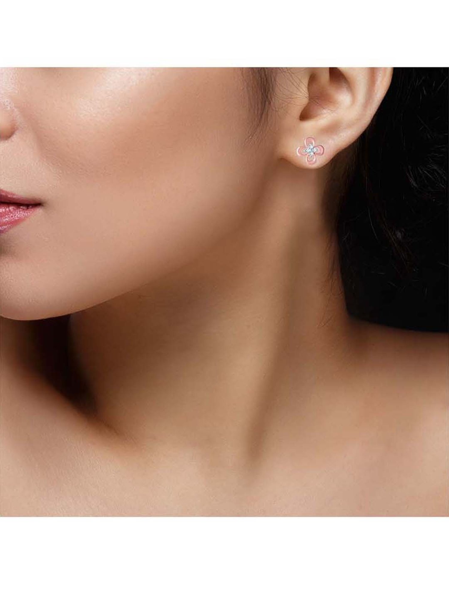 P.C. Chandra Jewellers 14 kt Gold & Diamond Earrings