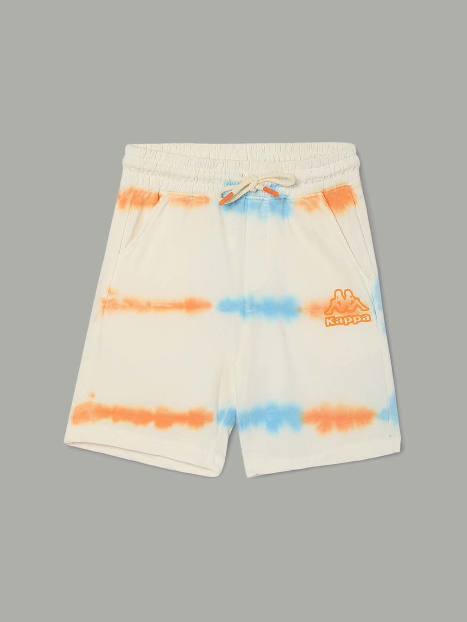 KAPPA Kids White & Orange Cotton Printed Shorts