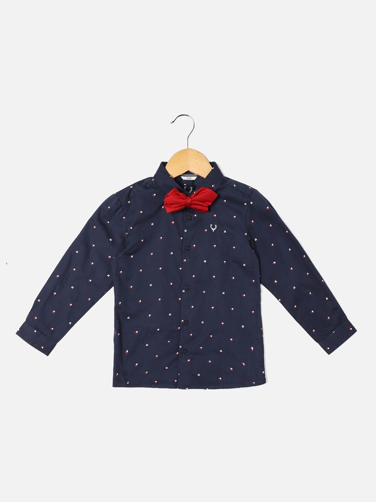 Allen Solly Junior Navy Printed Full Sleeves Shirt