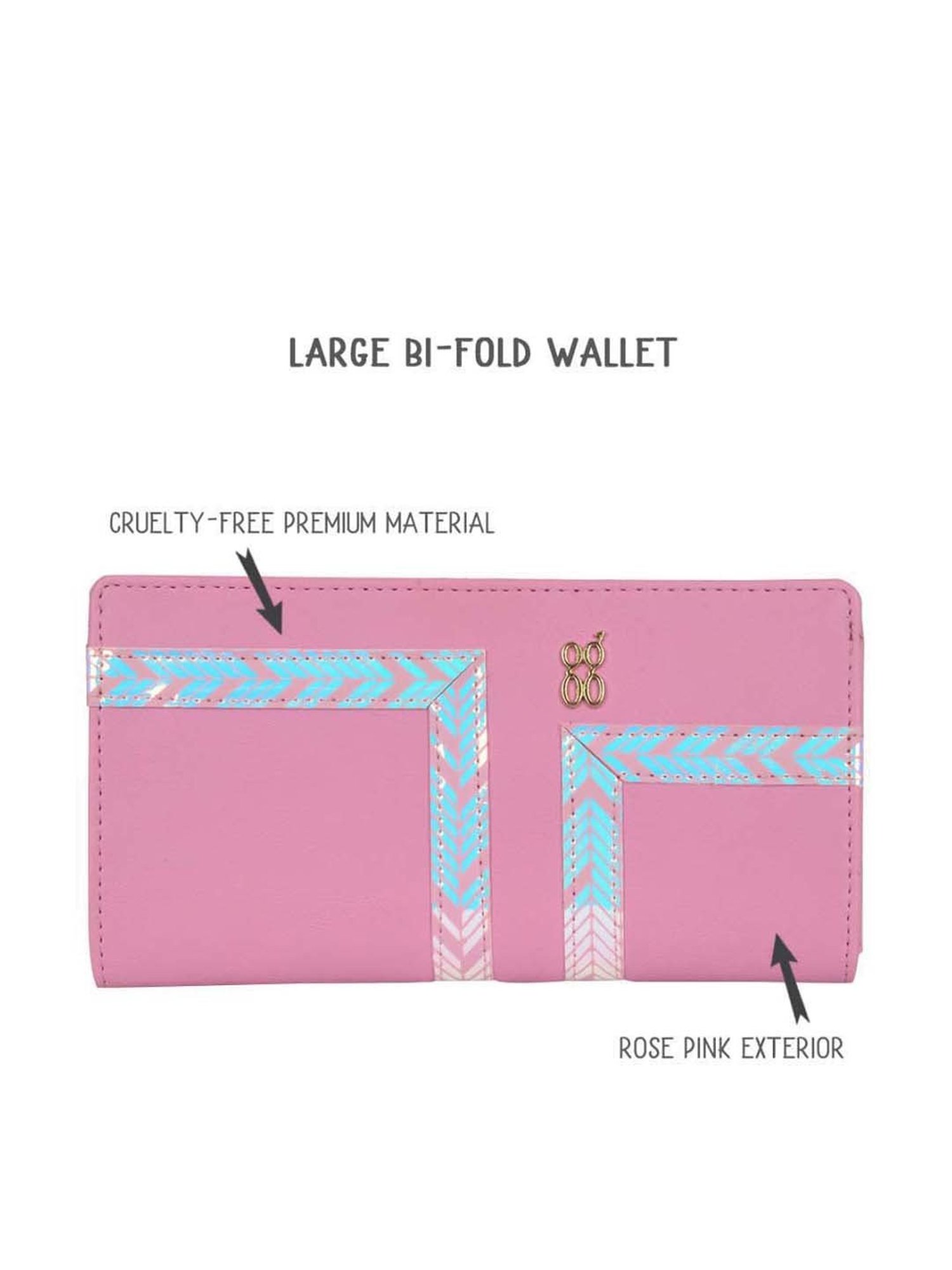 Baggit Pink Textured Bi-Fold Wallet for Women