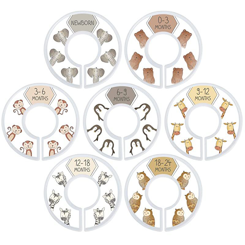 Blue Closet Dividers &ndash; Unisex Nursery Organizer with 7x Size Dividers for Clothes (Infant Newborn Clothing to 24 Months)