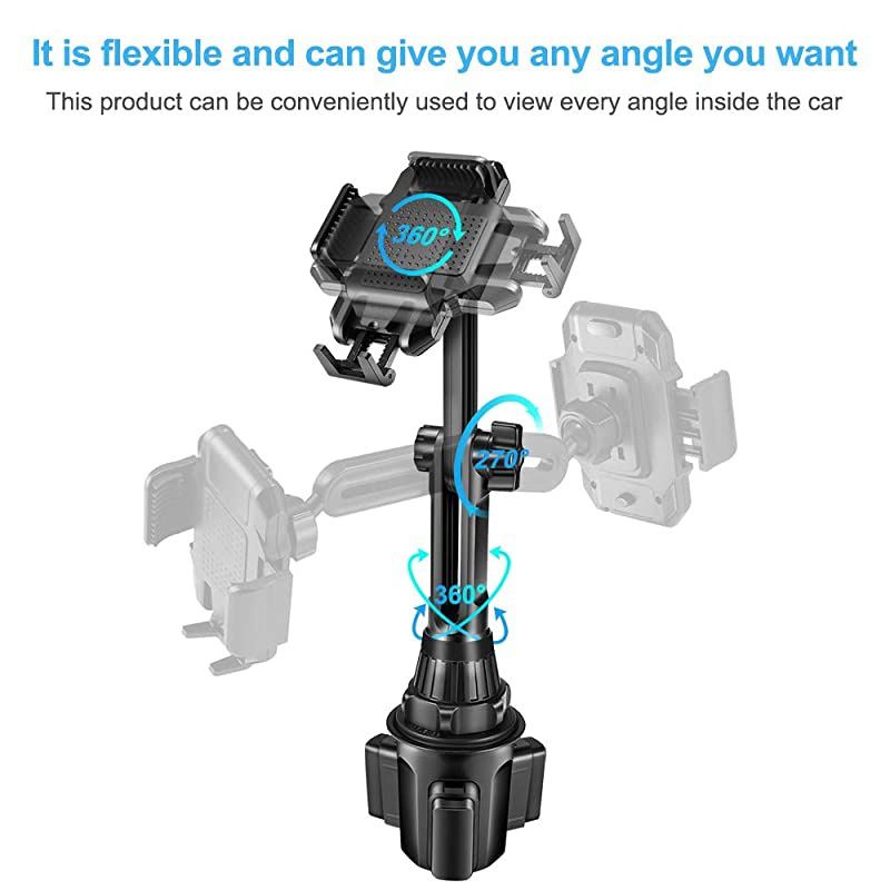 Car Cup Holder Phone Mount - Adjustable Cupholder Cell Phone Holder for Smartphone iPhone 11 Pro/XR/Xs/XS Max/X/8/7Plus/Galaxy/Xperia/Samsung
