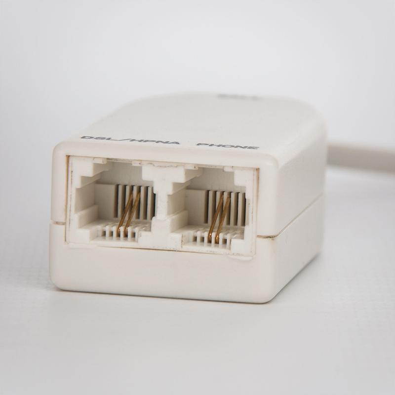 FireFold DSLFILTER-2PORT Dual DSL Filter, Male to 2 Female Telephone Modem DSL Splitter Filter - for an existing Home Involves Installing DSL Filters on Every Telephone, fax Machine, voiceband Modem